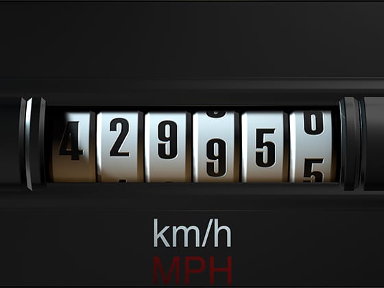 Car odometer with 429,955 miles