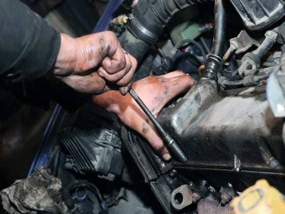 Waynes Technician Working On A PCV Valve